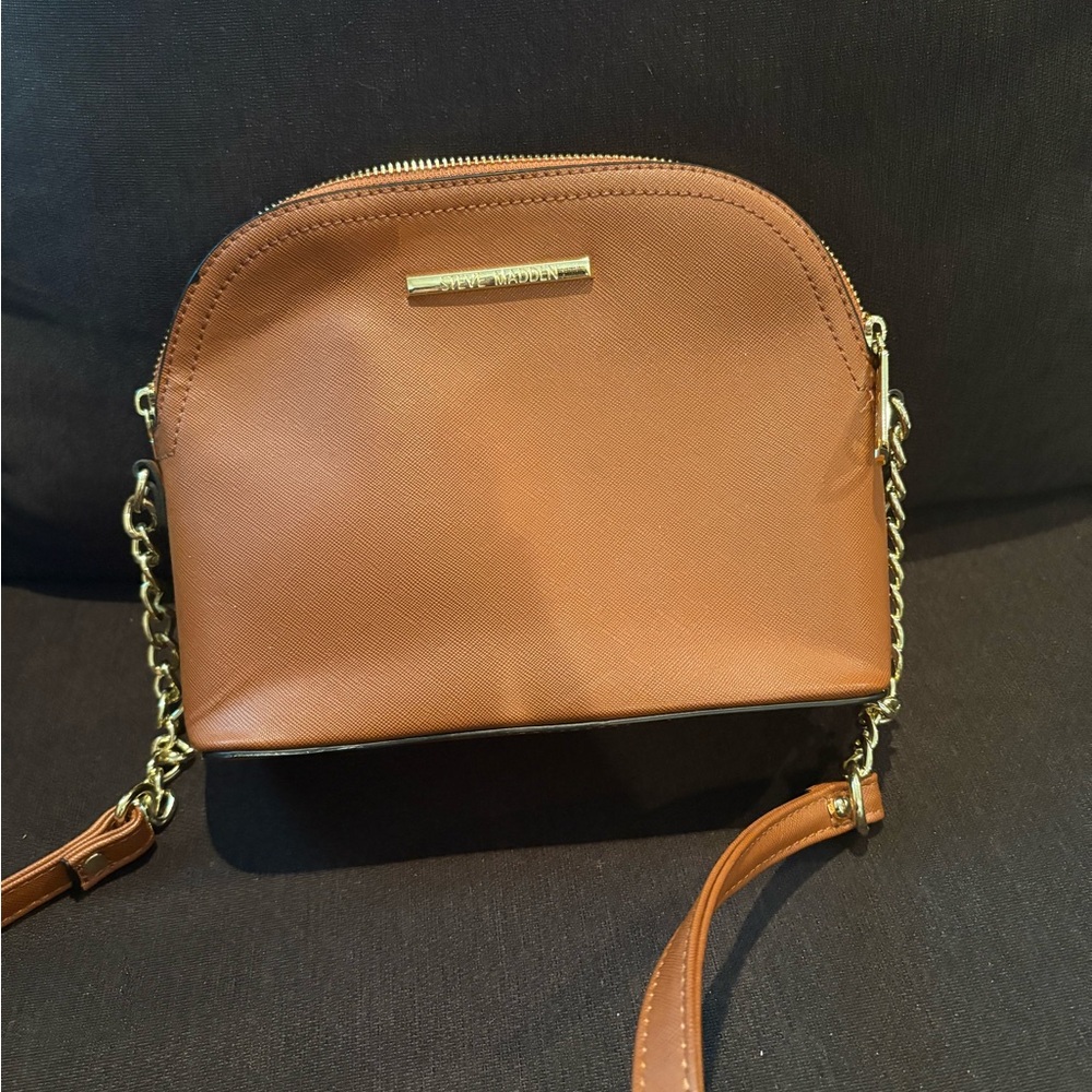 Steve Madden Brown Crossbody Bag with Gold Chain